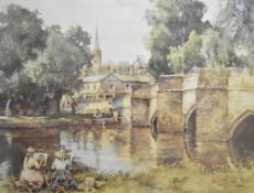After Eric Richard Sturgeon (British 1920-1999) limited edition colour print 'By-The-Wye' idyllic