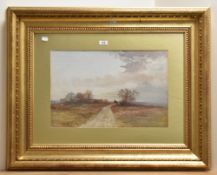 F.C Jones (British 19th/20th century) English school watercolour, autumnal landscape with country