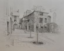 Local interest* B Travis (20th century) pencil drawing, Yard 23, Stricklandgate, Kendal, signed