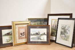 818 A selection of six assorted pictures mainly featuring countryside scenes