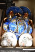 A vintage Japanese blue Dragonware lithophane part tea service etc