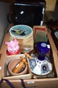 A miscellaneous selection of items including three Newell Pottery limited edition Norman Rockwell