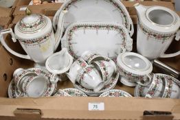 A MZ Altrohlaw GMR Czechoslovakia coffee set, having a floral and gilt design, comprising two coffee