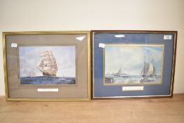 A print Shipping Off The Mouth of the Scheldt mounted framed and glazed 37cm x 30 cm sold with