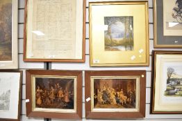 A pair of crystoleum pictures depicting scenes of a party 36cm x 29cm sold along with a