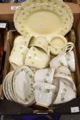 A Peacock China part tea service having green and turquoise leaf pattern and gilt edges (18) and a