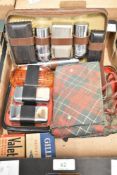 Two men's travel grooming kits, a vintage Philips PhiliShave razor and two safety razors in original
