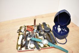 An assortment of wristwatches, including Accurist, Timex, Corvette and vintage examples