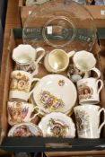 A selection of Royal commemorative ware including a pressed glass dish commemorating King George