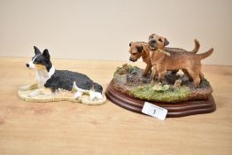 Border Fine Arts figure group 'Muddy Waters' model number A20863 (stick is broken but intact) sold