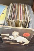 A box containing various records, to include Erroll Garner, Andre Previn, Frank Sinatra, approx. 60