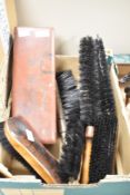 A group of gentleman's clothes grooming brushes, largest L37cm, sold together with a Chinese