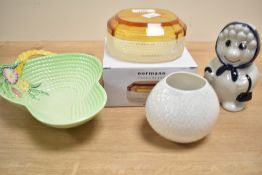 A Norman Copenhagen trinket box, a Carlton Ware Primula bowl, a Wade Christmas 1995 figurine and a