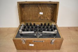 An early 20th century Griffin & George Limited resistence box, impressed patent No.P3888, L29cm