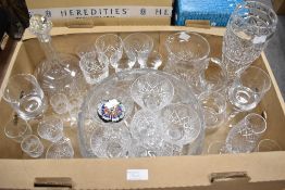 A pair of stemmed glasses having etched mark to face reading, 'Glasson Dock 1787 - 1987 Bi -