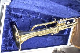 An Amati Kraslice brass trumpet in fitted AK case