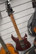 A Yamaha electric guitar