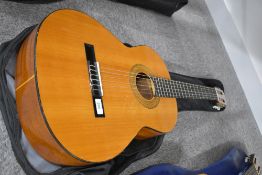 A vintage Spanish classical guitar, labelled BM