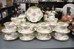 A Shelly 'Sheraton' pattern fine bone china tea service, having gilt edges with floral patterns,