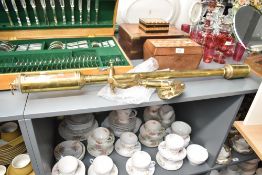 A Ships brass gimbal barometer, signed 'R.N. Destesso, Lisbon', L90cm