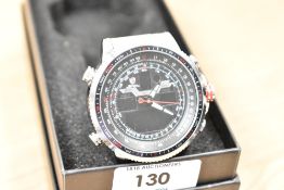 A Shank stainless steel sports watch, having water resistant 30m precision movement, dial size 4.