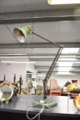A Herbert Terry three step '1227' anglepoise lamp, base width 14.5 x depth 14.5cm