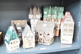 A ceramic Kastel Keramik Haus model house, impressed marks to base, h24cm, sold together with