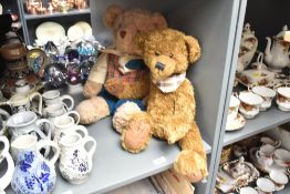 A brown Suki Mark Bear with paper labels, No 17021, h50cm, sold together with another bear, (2)