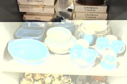 A late 20th century blue Denby dinner service, to include cups, saucers and tureen ect, (24)