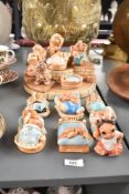A group of Pendelfin rabbits figures, hand painted and having paper label to base, to incude