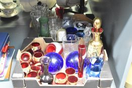 A 19th century glass cup with acid etching reading 'The Last Drop', h12cm, sold together with a