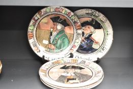 A set of 6 Royal Doulton fine bone china plates, each decorated with varrious 19th century