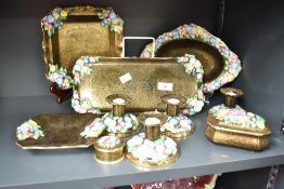 A Tuscan 'Plant' pattern fine bone china part dinner service, decorated with gilt edges and floral