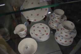 A Shelley 'Rose Pansy' pattern tea service, to include 4 cups, 11 saucers, sugar bowl, cream jug and