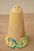 A Clarice Cliff 'Bizarre' pattern flour caster, h14cm