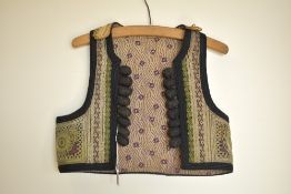 A mid-19th century Ottoman capken vest, showcasing very fine silver metal cording, intricately woven