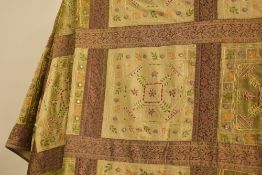 Two examples of Eastern Shisha textiles, comprising a beautiful throw/blanket/coverlet/quilt in