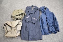 German Luftwaffe blue woollen greatcoat, no size or maker seen, Bundeswehr gold coloured buttons