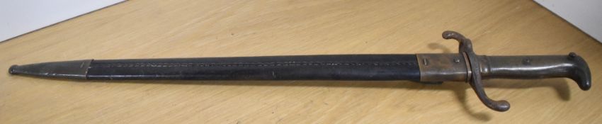 WW1 Imperial German Army Mauser 1871 Bayonet with single edged fullered blade 47cm in length,