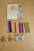 WW2 medals, unnamed as issued, with Admiralty confirmation compliments slip, 1939-45 and Africa