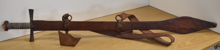 19th Century Sudanese Kaskarra double-edged broadsword, as used by Mahdi forces during the Anglo-