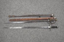 Victorian Infantry Officer's sword, unknown maker with pierced brass guard having VR cypher, wire-