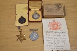 WW2 Royal Navy Volunteer Reserve Temporary-Lieutenant (Air) casualty pair of medals, without