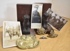 WW2 period Foo Dog/Chinese guardian lions wooden bookends engraved BURMA 1945, 15cm x 10cm, in