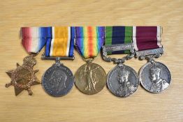 WW1 and after, group of five medals comprising 1914-15 star named in small impressed capitals,
