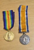 WW1 Officer's British War and Victory Medal pair on original ribbons, correctly impressed LIEUT.
