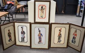 After M.C. Greensmith, six mounted and framed prints of original works by the eminent 1960’s