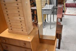 A stripped pine collectors specimen or portfolio chest, approx. 70 x 50 x 30cm