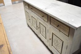 A modern sideboard in a distressed style, width approx. 183cm, height 91cm