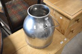 An Aluminium cream churn, height approx. 38cm